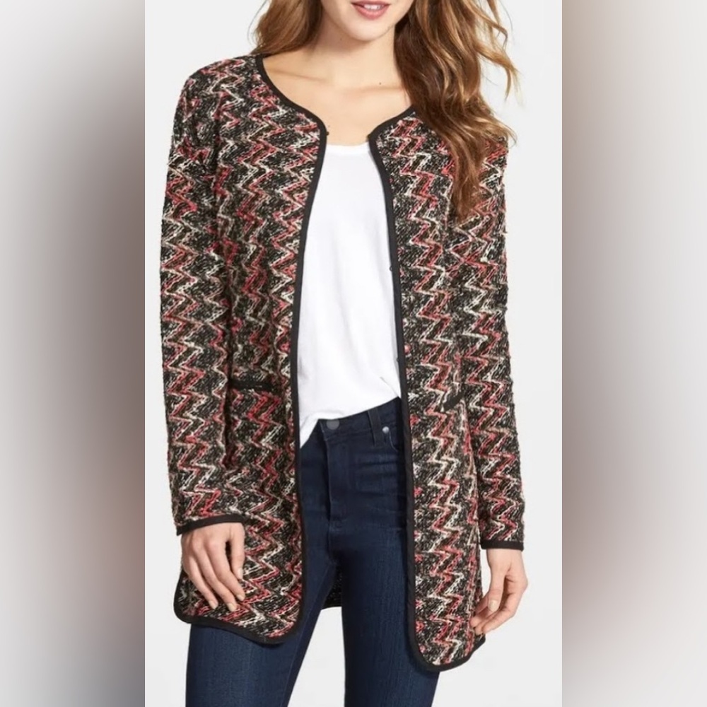 💥Sanctuary Kimono City Black Textured Tweed Cardigan Sz Small💥